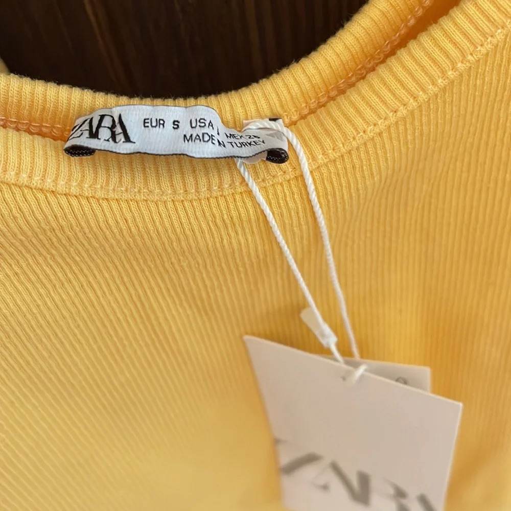 NWT Zara Yellow Ribbed Ruffle Bodysuit - Picture 5 of 6
